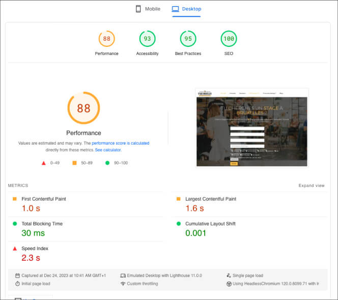 Capture d'écran du site internet stagebruxelles.be